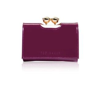 Ted Baker Patent Leather Wallet Wine Purple
